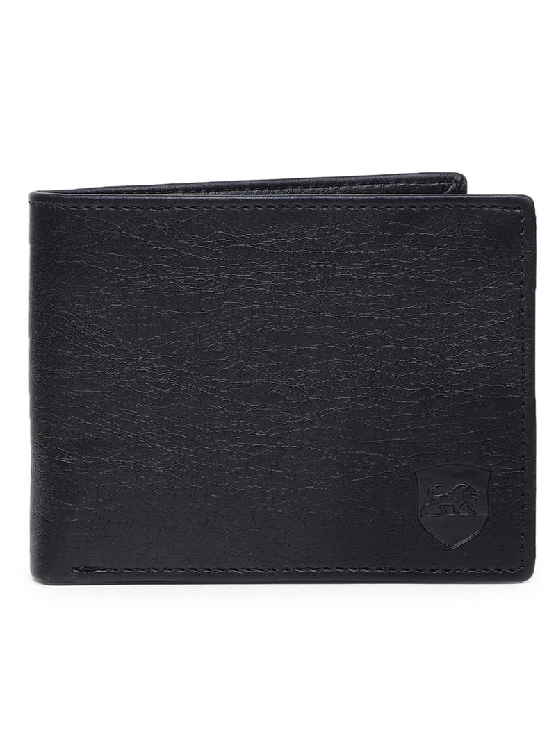 SAMTROH Men's PU Leather Wallet | 2 Card Slots, 6 ID Slots, 2 Currency Compartments & 2 Secret Pockets | Bi-Fold Wallet with Zipper Coin Pocket for Everyday Use | Ideal Purse for Boys and Men (Black) - Image 1