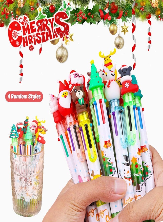 LOKIPA Christmas Multicolor Ballpoint Pen, 24PCS 6 In 1 Christmas Ballpoint Pens 4 Colors Retractable Ballpoint Pens for Christmas Party School Office（Random Style） - Image 4