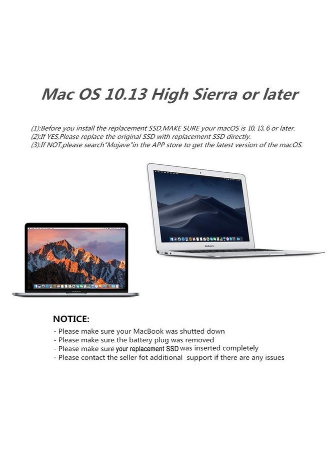 Sensico M.2 NVME SSD Convert Adapter Card for MacBook Air Pro Retina (Year 2013-2017), NVME/AHCI SSD Upgraded Kit for A1465 A1466 A1398 A1502 (Black Long Adapter) - Image 4