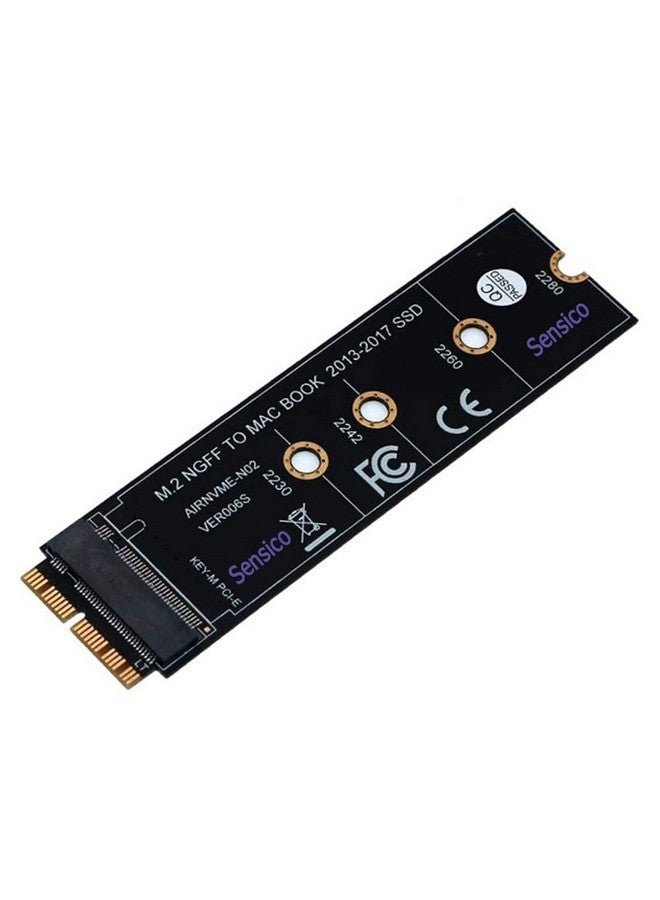 Sensico M.2 NVME SSD Convert Adapter Card for MacBook Air Pro Retina (Year 2013-2017), NVME/AHCI SSD Upgraded Kit for A1465 A1466 A1398 A1502 (Black Long Adapter) - Image 1