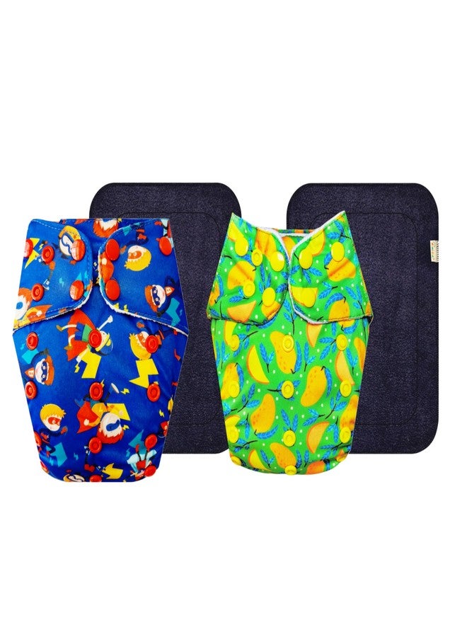 Dumbledo Premium Cloth Diaper with Black Insert (Pack of 2) | Snug Fit | Reusable & Washable | Easy to Clean | Ideal for Toddlers | 3 Months - 3 Years | Unisex Baby - Image 1
