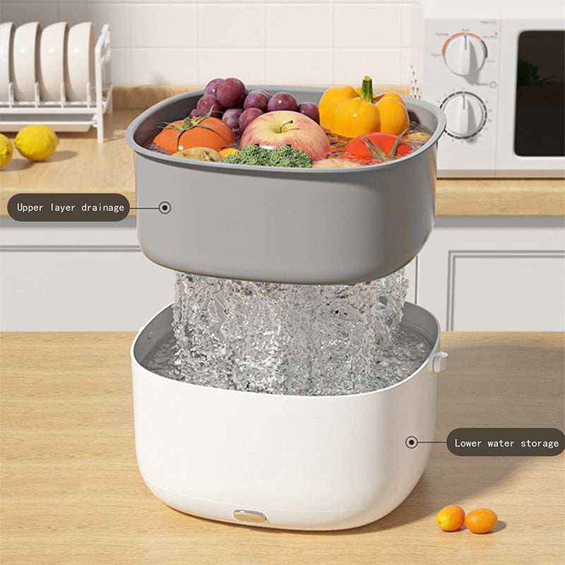 Seadra Seadra Electric Food Purifier Vegetable Drain Cleaning Basket Wireless Fruits Washing Machine Remove Pesticide Reside Purifier  - Image 2