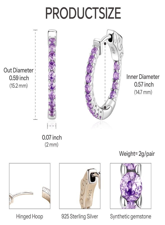Sunfeel CZ Earrings Stud Screw Back 925 Sterling Silver Earrings for Women Men, Free, Sterling Silver, Cubic Zirconia - Image 5