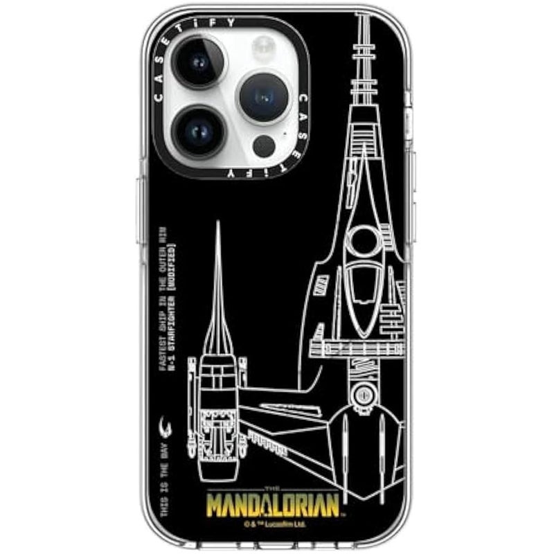 Casetify Clear iPhone 14 Pro Case 【Mandalorian Co-Lab/Not Yellowing / 6.6ft Drop Protection/Compatible with Magsafe】 - N-1 Starfighter - Clear - Image 1