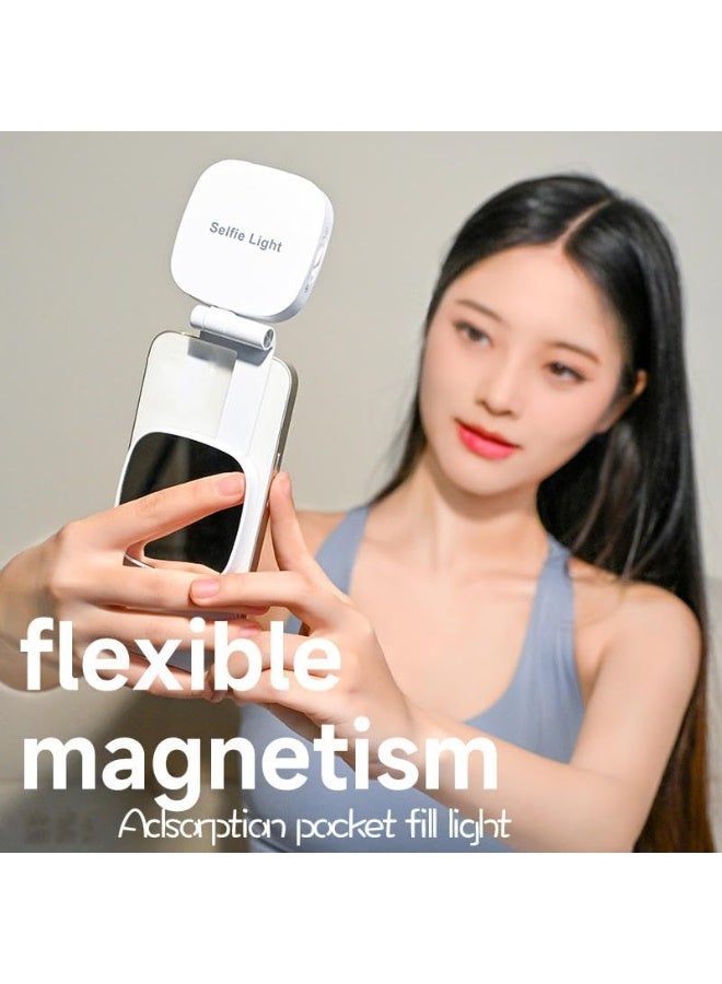 general Selfie Fill Light Kit with Makeup Mirror u0026 Magnetic Clip | Compatible with MagSafe iPhones, Android | 3 Colors 10 Brightness USB-C | All-in-One Studio Lighting for Creators, Vloggers u0026 Makeup Artists - Image 2
