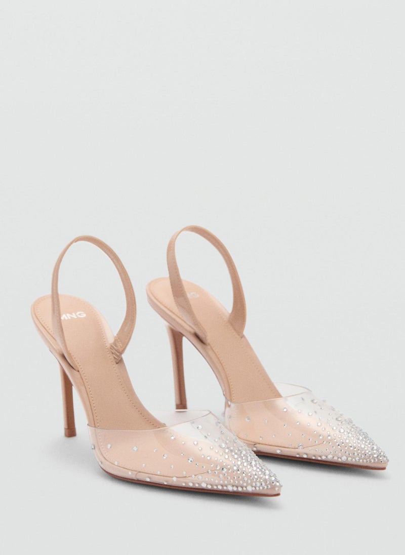 MANGO Transparent Rhinestone Pointed Toe Shoe  - Image 2