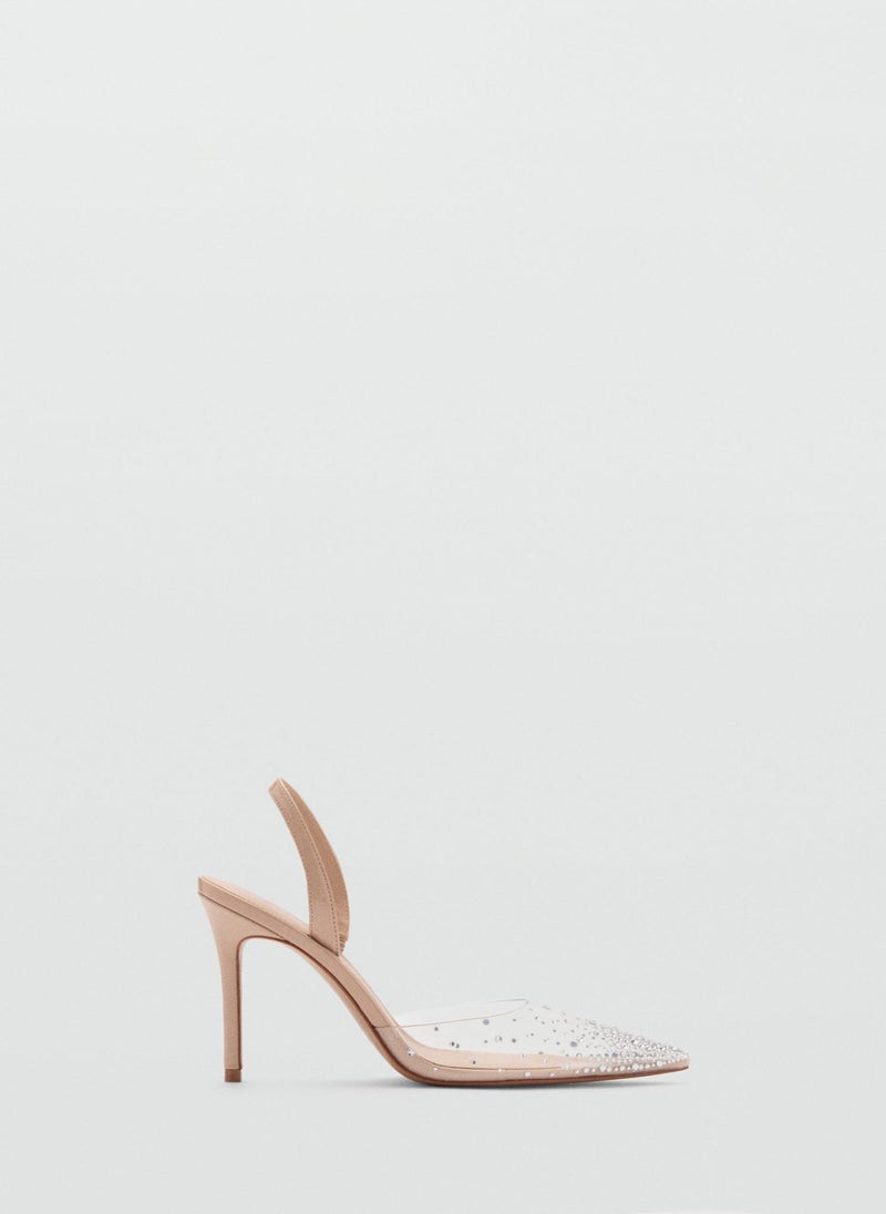 MANGO Transparent Rhinestone Pointed Toe Shoe  - Image 1