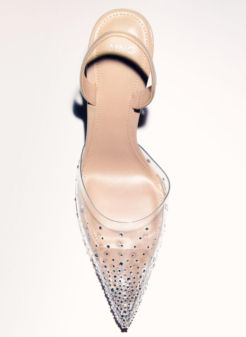 MANGO Transparent Rhinestone Pointed Toe Shoe  - Image 4