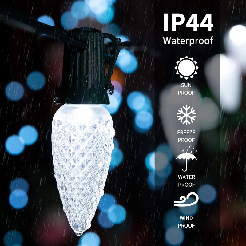 Brightown 50 Pack C7 Led Replacement Christmas Light Bulb C7 Shatterproof Led Bulbs for Christmas String Lights E12 Candelabra Base Commercial Grade Dimmable Holiday Bulbs Cool White - Image 3