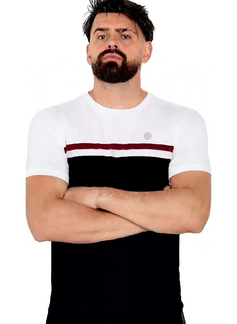 Selecta Now Mens T Shirt 100% Combed Cotton Contrast Panelled Soft Comfortable White T Shirt Top & Tees For Mens  - Image 1