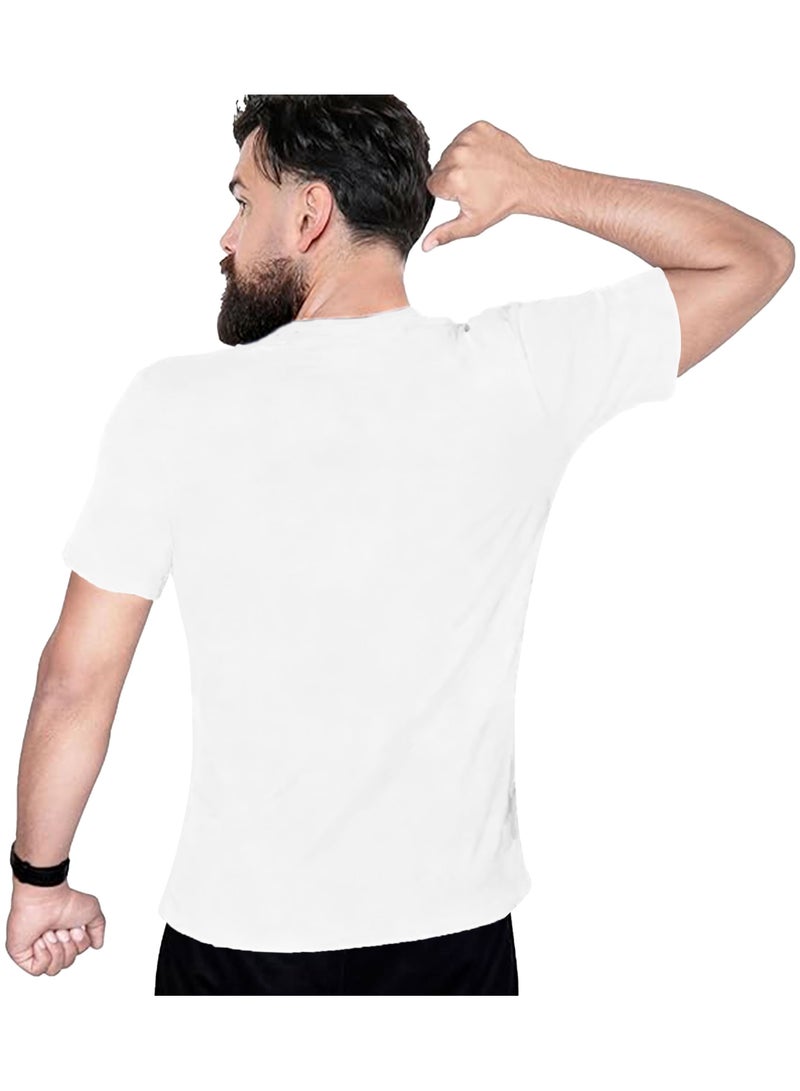 Selecta Now Mens T Shirt 100% Combed Cotton Contrast Panelled Soft Comfortable White T Shirt Top & Tees For Mens  - Image 2