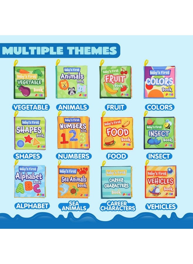JOYIN 12 Pcs Bath Books, Nontoxic Fabric Soft Crinkly Cloth Books, Waterproof, Bathtub Pool and Early Education First Toys for Infant Newborn Baby Toddlers Kids Birthday Gifts - Image 2