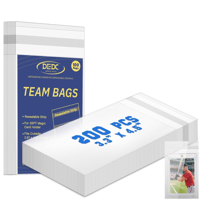 Dedc 200Pcs Team Bags For One Touch Magnetic Card Holder  Team Bags For Trading Cards Of Resealable Card Sleeves Exact Fit Sleeves For 35-180Pt Magnetic - Image 1