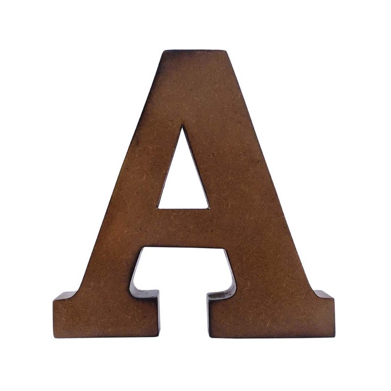 AKDAMA Wooden A Letter- English Upper Case Alphabets Cutouts for Art and Craft Work (A_Brown_15x2.5 cm) - Image 4