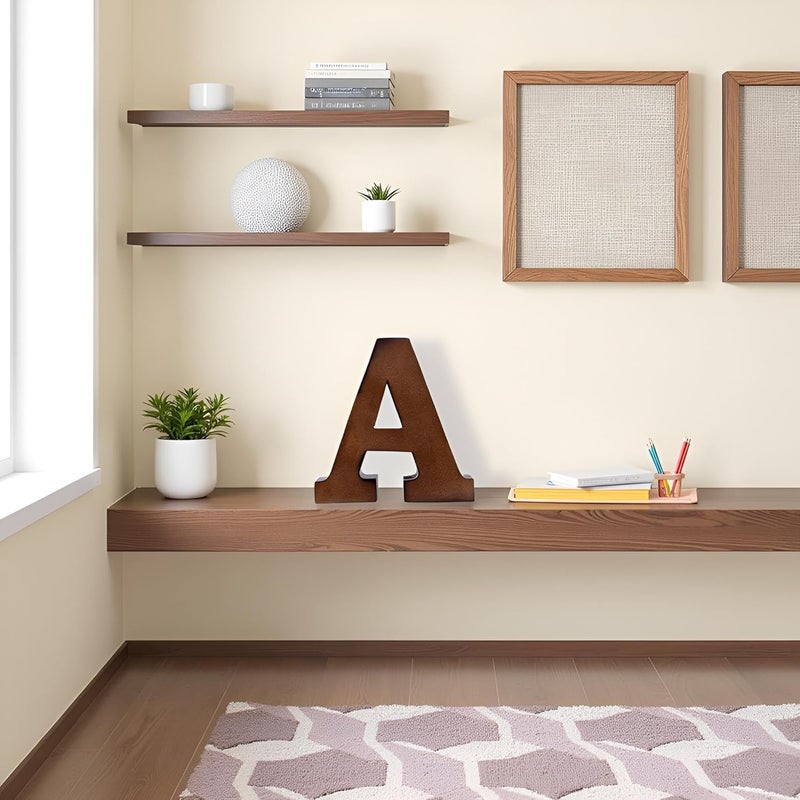 AKDAMA Wooden A Letter- English Upper Case Alphabets Cutouts for Art and Craft Work (A_Brown_15x2.5 cm) - Image 3
