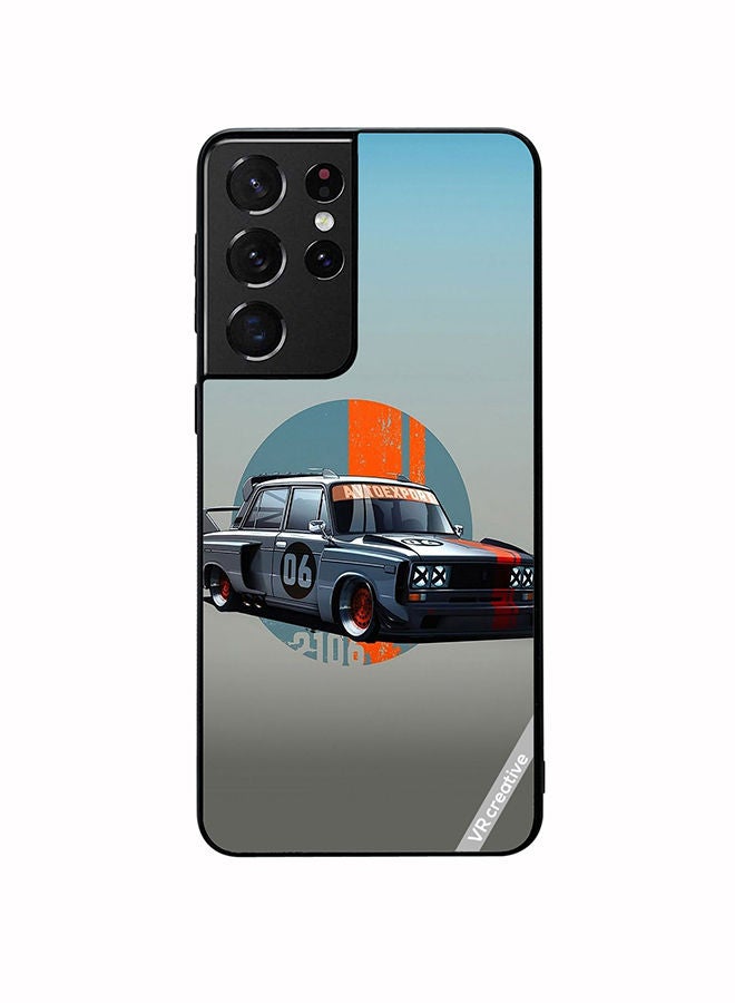 VR CREATIVE Protective Case Cover For Samsung Galaxy S21 Ultra 5G Racing Car Design Multicolour - Image 1