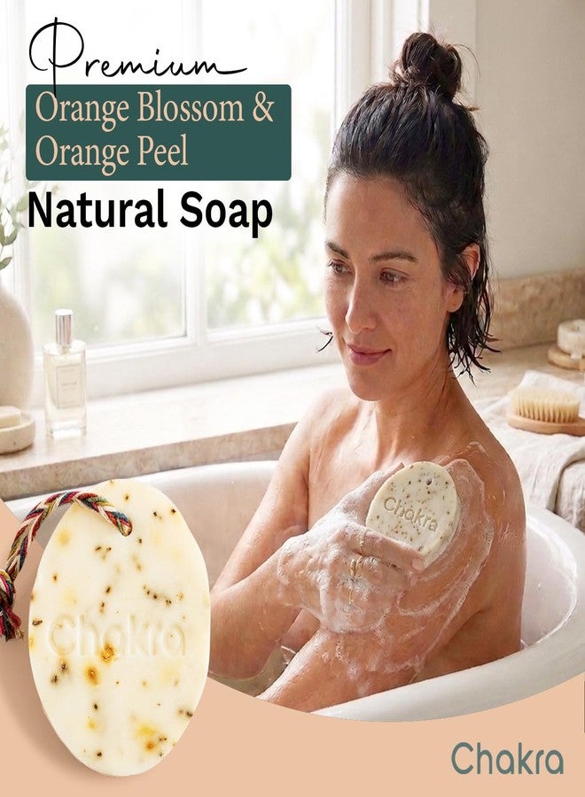 Chakra Oval Orange Blossom & Orange Peel Bar Soap - Paraben & Additive Free Handmade Soap Bar for Face, Body and Hands, Gentle Cleansing for Daily Skin Care, 7 oz - Image 4