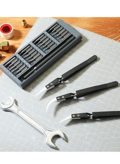 Excefore Reverse Tweezers, 3 Pieces Black Precision Cross Locking Tweezers Ceramic Tip Kit for Electronic Soldering, Soldering Tool with Tips  - Image 2