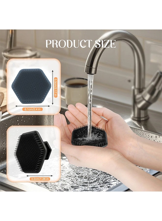 2PCS Silicone Face Scrubber for Men, Gentle Exfoliator Pad & Massager, Facial Cleansing Brush Silicone Face Wash Brush Removes Dead & Dry Skin (Black) - Image 2