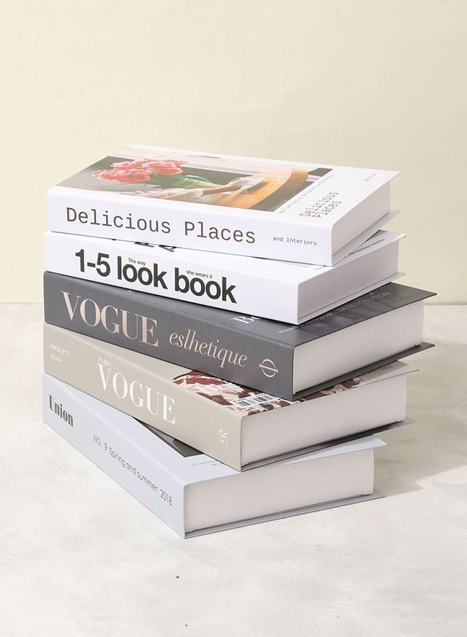 دوركو 5 PCS الكتب الزخرفية, الكتب المزيفة للديكور المنزلي, الكتب الجمالية للديكور الغرفة, طاولة القهوة, غرفة المعيشة, رف الكتب, ديكور الرف, مصمم الكتب ديكور مجموعة - Image 5