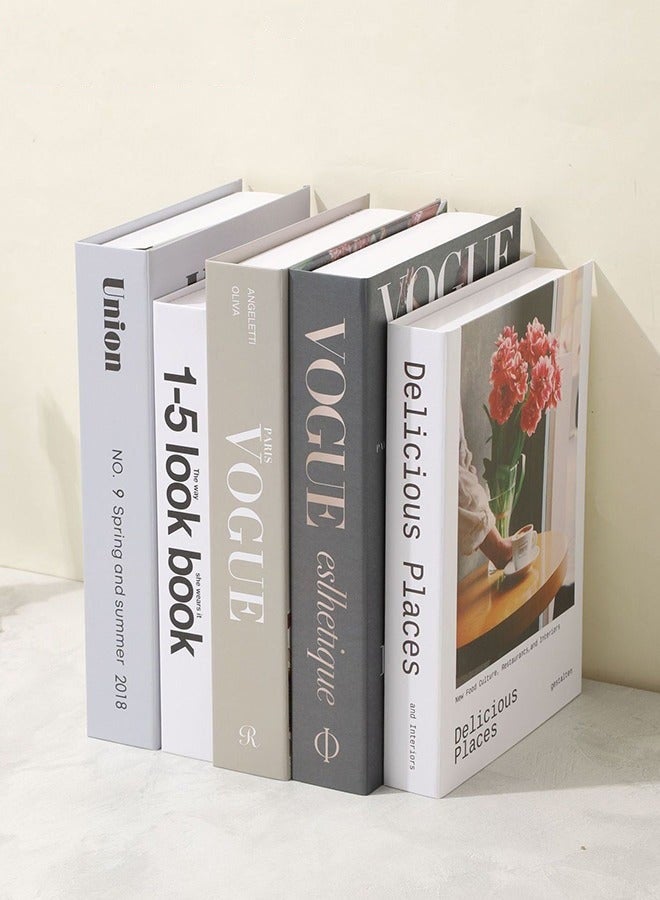 دوركو 5 PCS الكتب الزخرفية, الكتب المزيفة للديكور المنزلي, الكتب الجمالية للديكور الغرفة, طاولة القهوة, غرفة المعيشة, رف الكتب, ديكور الرف, مصمم الكتب ديكور مجموعة - Image 1