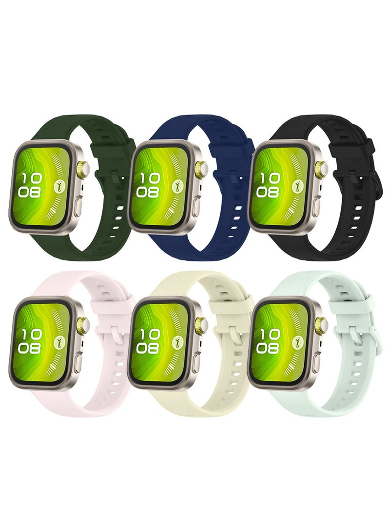 CATANES 6Packs Wristband for Huawei Watch Fit 3/Fit 4/Fit 4 Pro Bands, Silicone Bracelet Quick Release Arm Band, Replacement Smartwatch Band Quick Release Sport Straps - 6 Colours - Image 3