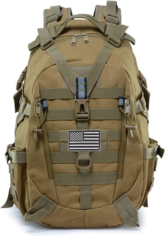 Jueachy Tactical Backpack for Men Hunting Backpack EDC Rucksack Military Hiking Camping Daypack with USA Flag Patch - Image 1