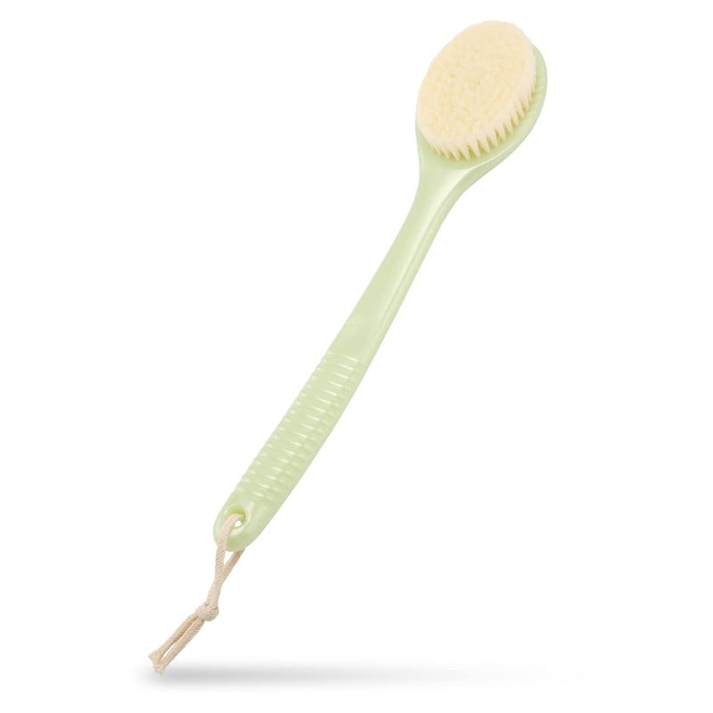 G2PLUS Soft Bath Brush for Back with 14 Long Handle Body Shower Brush Exfoliating Back Scrubber for Men and Women Green - Image 1