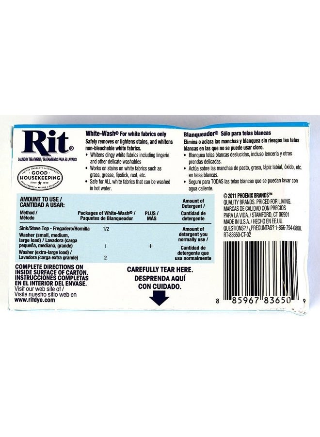 RIT Dye Laundry Treatment White-wash Stain Remover and Whitener Powder, 1-7/8 oz, White, 3-Pack - Image 2