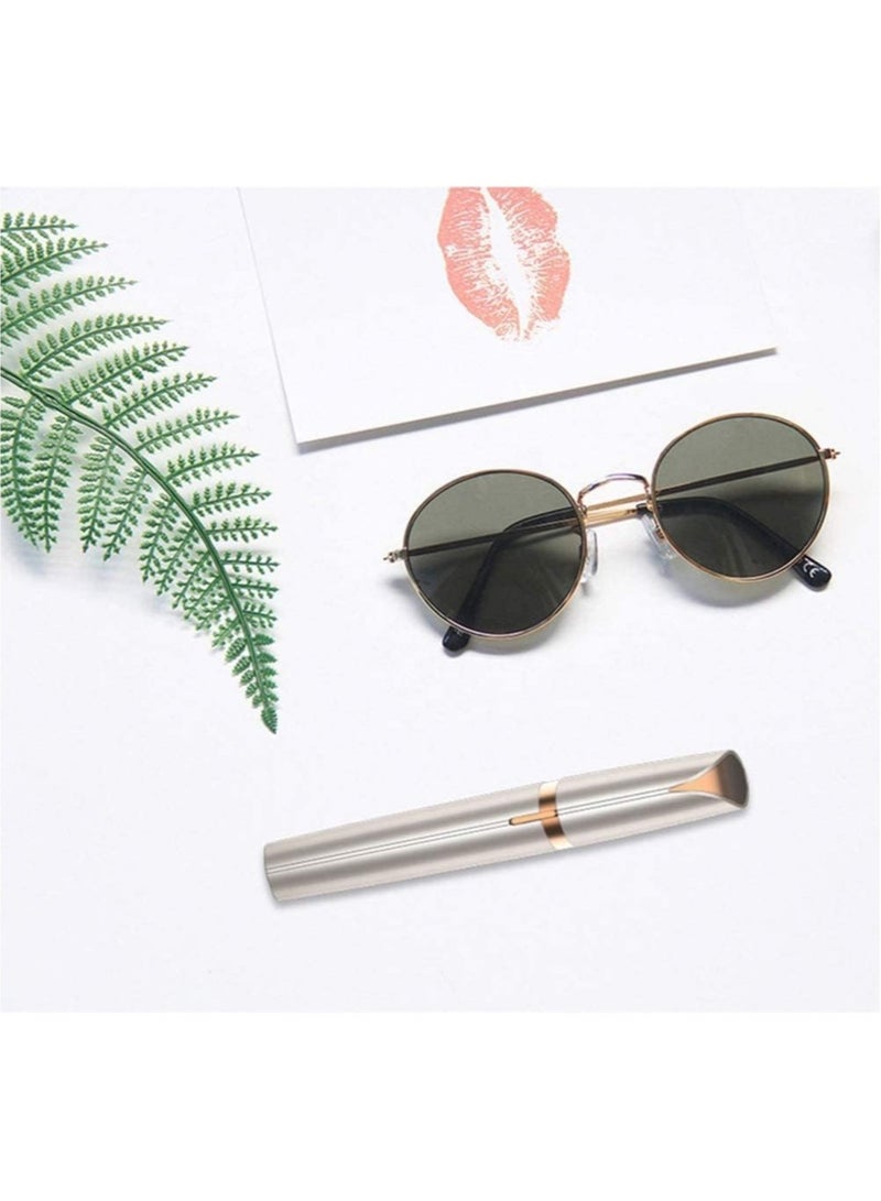 ELTRAZONE Multifunction Lipstick Eyebrow Trimmer Face Brows Hair Remover Epilator Pen Mini Electric Shaver Painless Eye Brow Epilator,Gold - Image 5