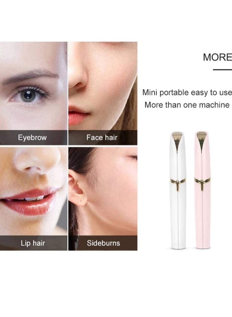 ELTRAZONE Multifunction Lipstick Eyebrow Trimmer Face Brows Hair Remover Epilator Pen Mini Electric Shaver Painless Eye Brow Epilator,Gold - Image 3