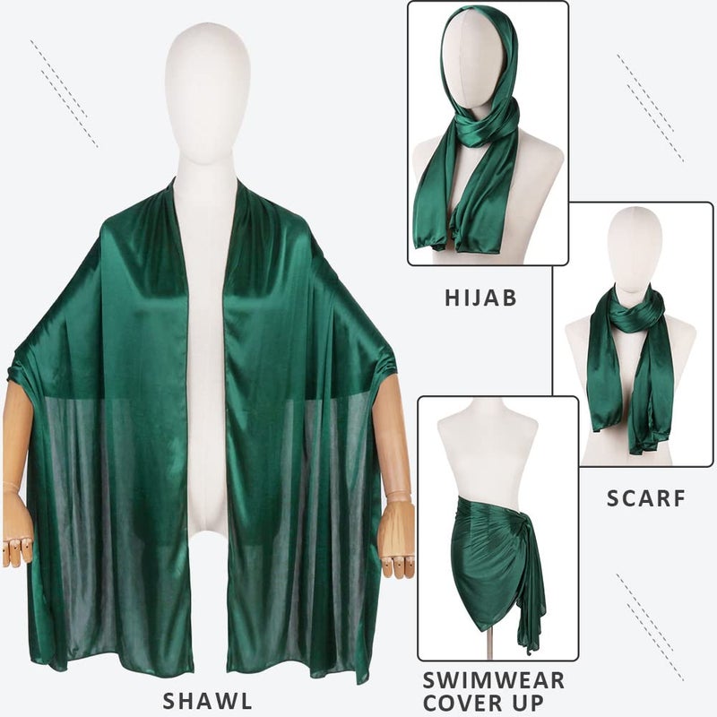 Ladiery Silky Satin Shawls and Wraps for Women Evening Dress, Lightweight Long Bridal Elegant Bright Wedding Stole - Image 5