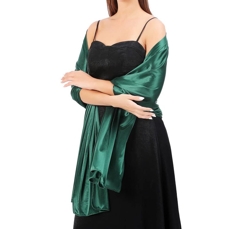 Ladiery Silky Satin Shawls and Wraps for Women Evening Dress, Lightweight Long Bridal Elegant Bright Wedding Stole - Image 2