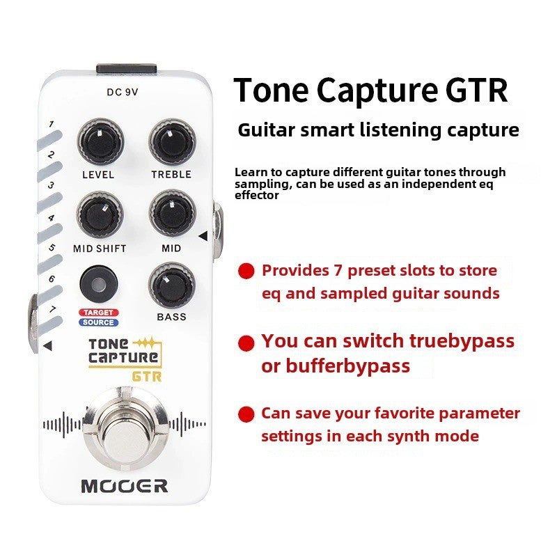 MOOER Guitar EQ Reverb Delay X2 Effects Pedal TONE CAPTURE guitar intelligent listening CAPTURE
