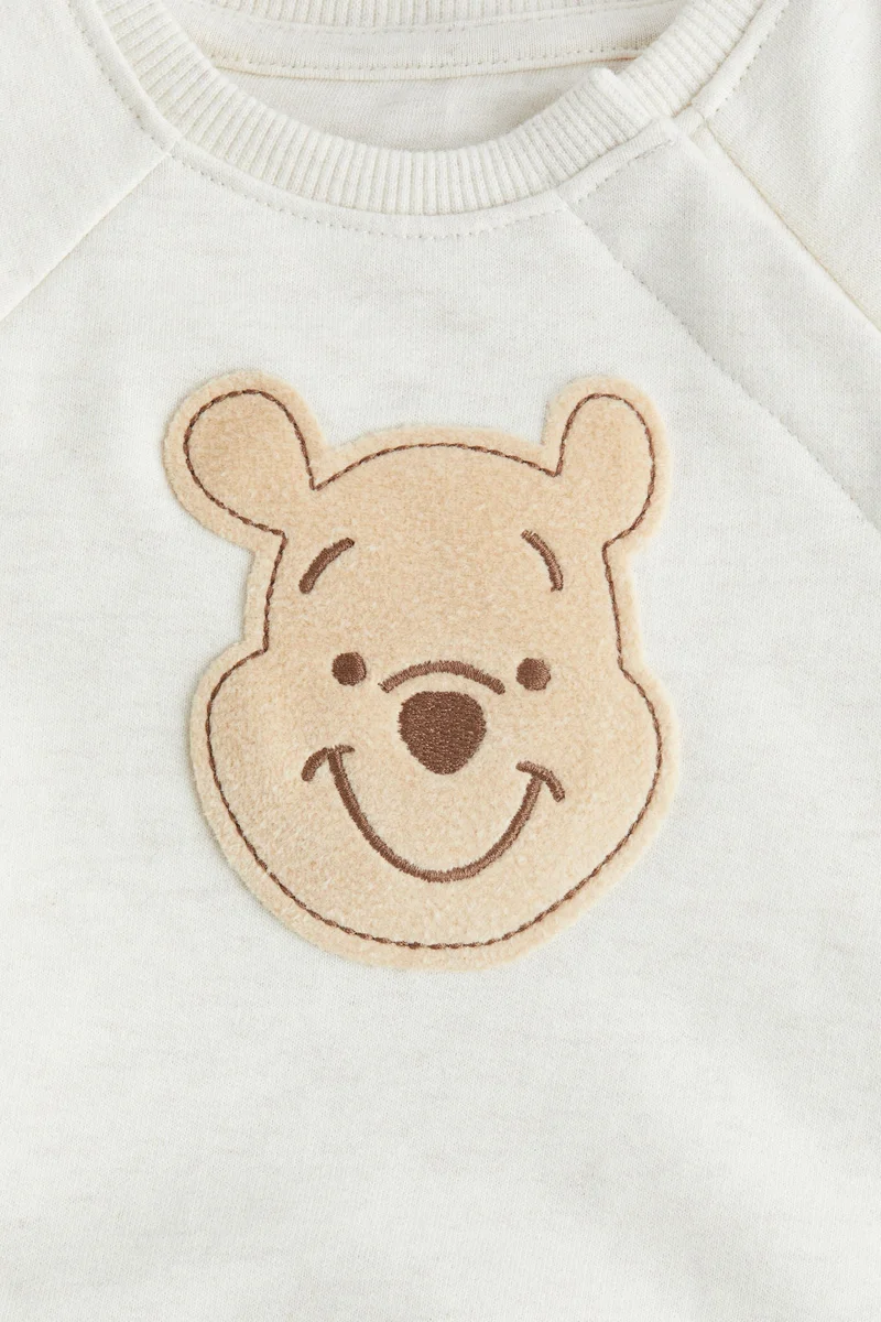 H&M 2-piece appliquéd sweatshirt set