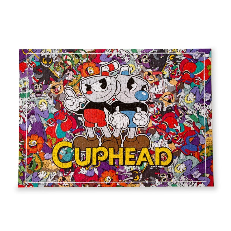 Toynk Cuphead and Mugman Collage 1000-Piece Jigsaw Puzzle, Brain Teaser for Kids and Adults | 28 x 20 Inches - Image 2