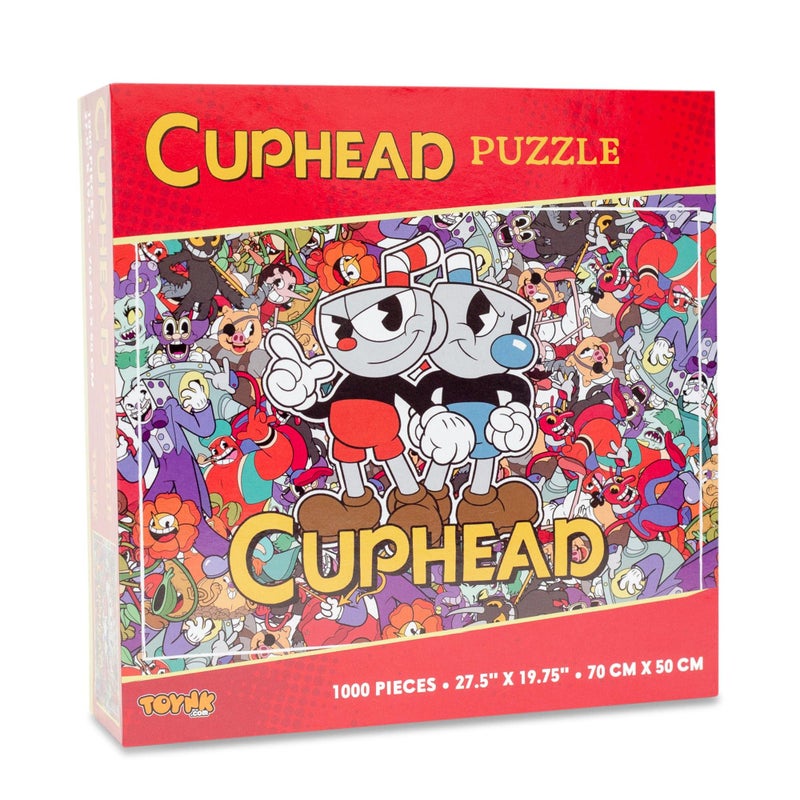 Toynk Cuphead and Mugman Collage 1000-Piece Jigsaw Puzzle, Brain Teaser for Kids and Adults | 28 x 20 Inches - Image 3
