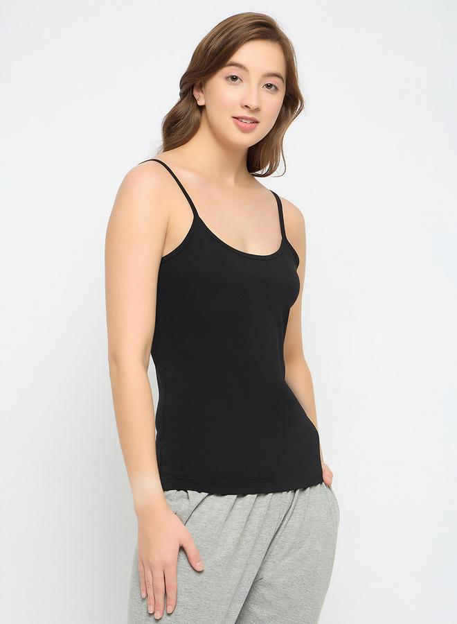 Clovia Black Solid Strappy Cami Top - Image 2