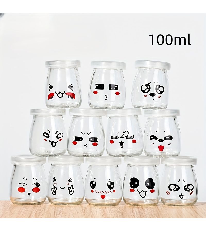5.07oz Glass Milk Bottles Dessert Cups Pudding Jars Jelly Cans Yogurt Jars Pack - Image 4