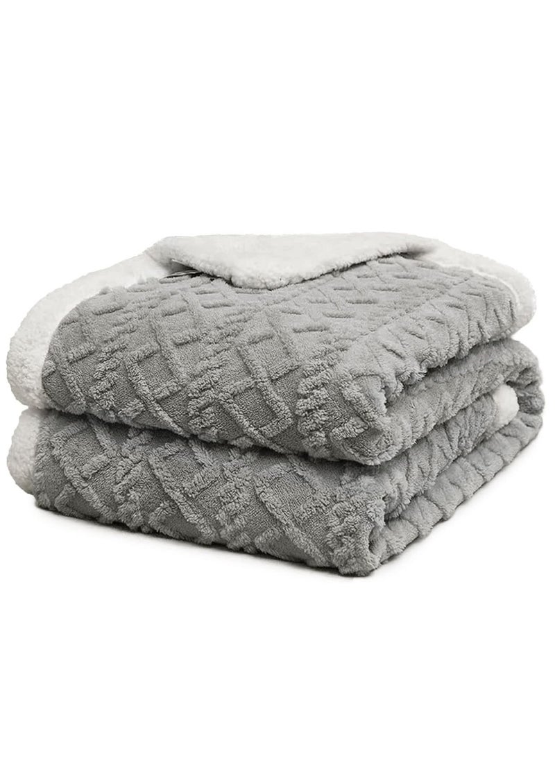 Gerenic - Fleece Throw Blanket Soft Warm Thick Winter Blanket Reversible Cosy Fluffy Blanket for Bed Sofa and Chair Size: 200*230cm - Image 1