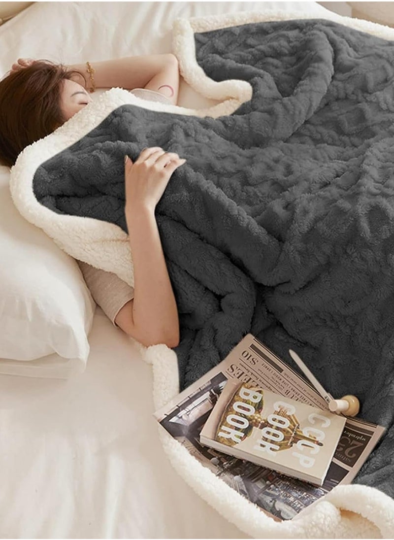Gerenic - Fleece Throw Blanket Soft Warm Thick Winter Blanket Reversible Cosy Fluffy Blanket for Bed Sofa and Chair Size: 200*230cm - Image 1