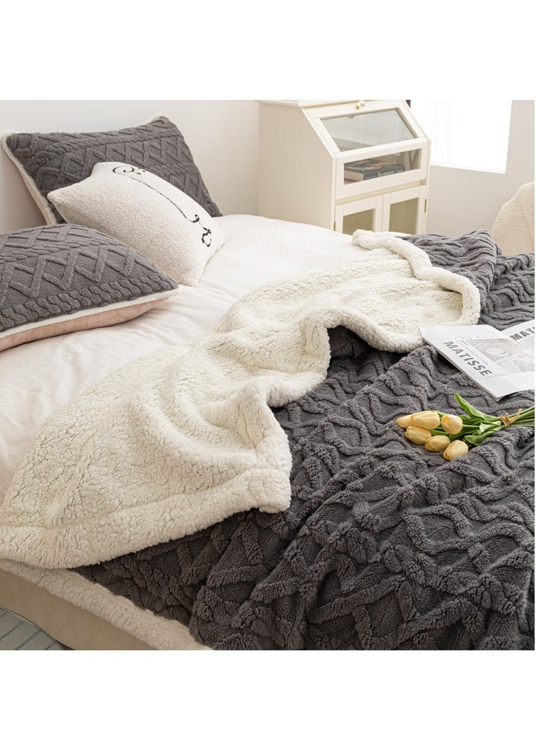 Gerenic - Fleece Throw Blanket Soft Warm Thick Winter Blanket Reversible Cosy Fluffy Blanket for Bed Sofa and Chair Size: 200*230cm - Image 1