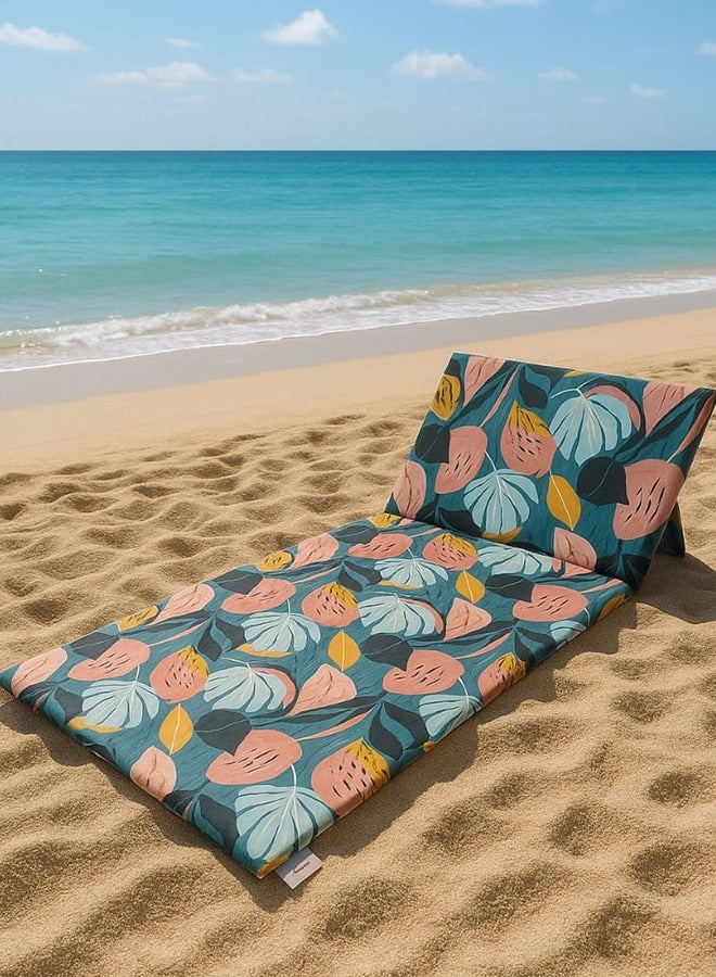 snooze 2 in 1 Beach Lounger & Bag, 200*63 cm, Lagon design - Image 1