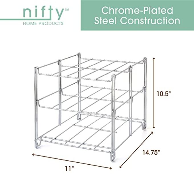 Nifty Solutions Nifty 3-Tier Oven Rack  Non-Stick, Dishwasher Safe, Use for Cooking Casseroles, Compact Collapsible Kitchen Storage, Chrome-Plated Steel Construction - Image 3