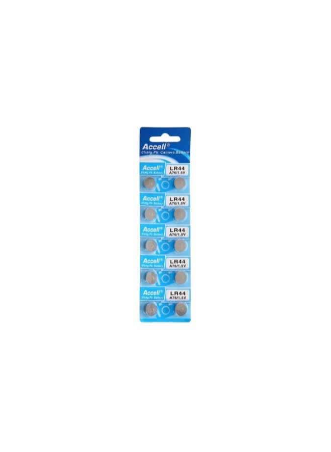 Accell 10-Pieces Accell AG13 LR44 (A76) Alkaline 1.5V Batteries - Image 1