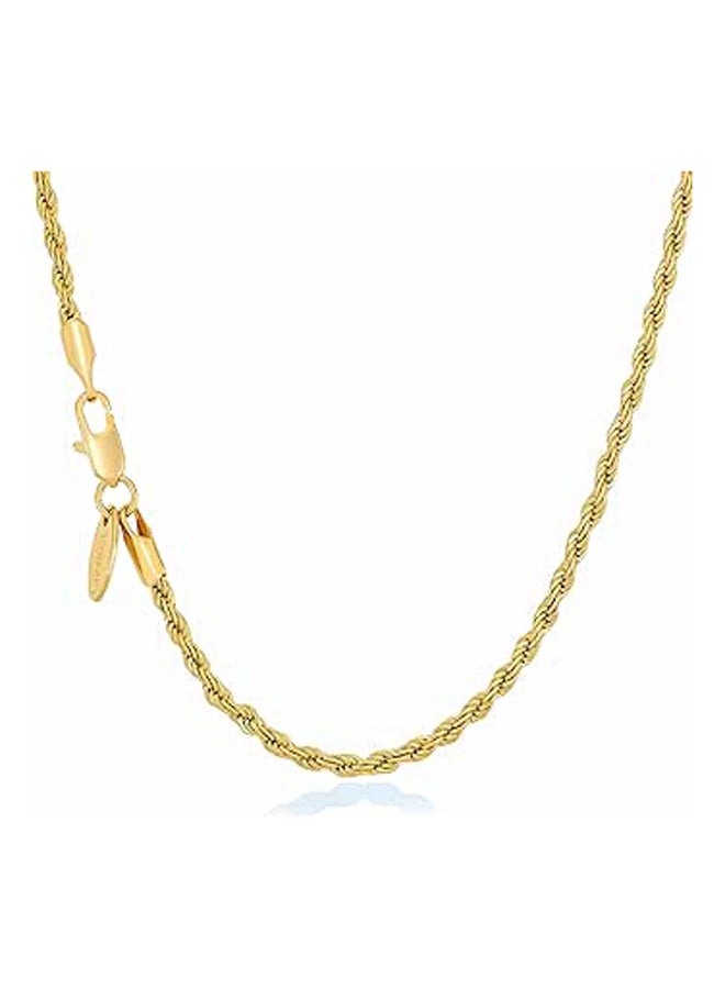 LIFETIME JEWELRY 2mm Gold Rope Chain for Men & Women 24k Real Gold Plated Diamond Cut Gold Necklace for Women & Necklace for Men 14 to 36 Inch | Gold | White Gold (26 inches, Gold) - Image 1