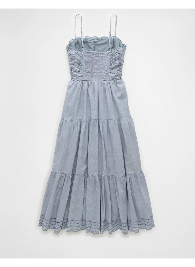 American Eagle AE Scalloped Tiered Midi Dress