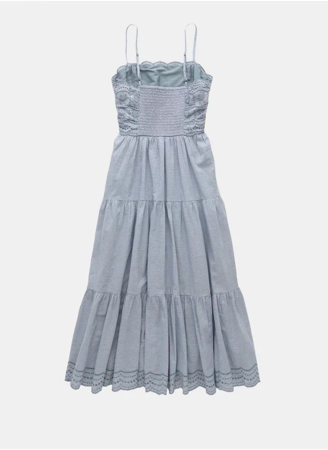American Eagle AE Scalloped Tiered Midi Dress