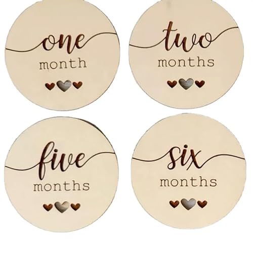 Cliths Set of 12 Wooden Baby Monthly Milestone Cards, Newborn Photography Props, Baby Shower Gifts, Baby's First Year Memory Keepsake, Baby Milestone Cards - Image 3