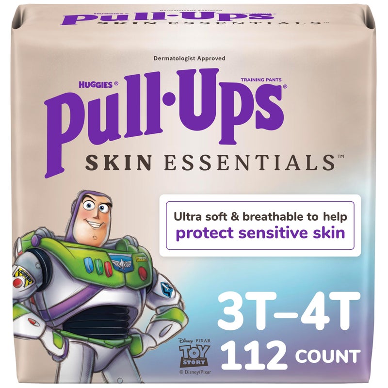 Pull-Ups Boys' Skin Essentials Potty Training Pants, Training Underwear, 3T-4T (32-40 lbs), 112 Ct (4 Packs of 28) - Image 1